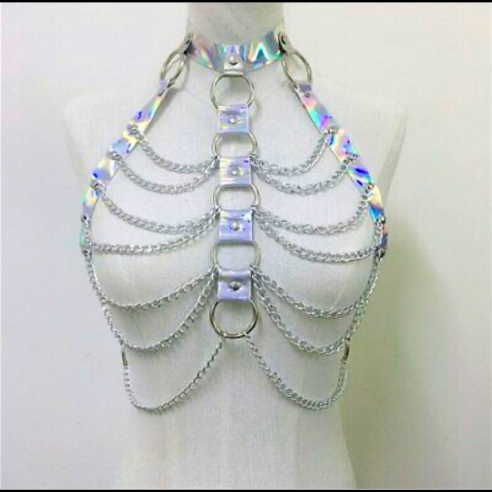 Chain holographic body harness